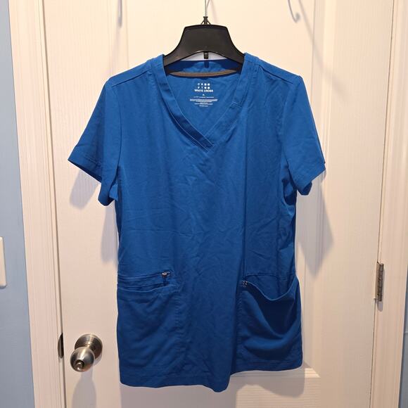 Landau Forward Tops - Landau Forward White Cross CRFT 3-Pocket V-Neck Rib Knit Top sz XL